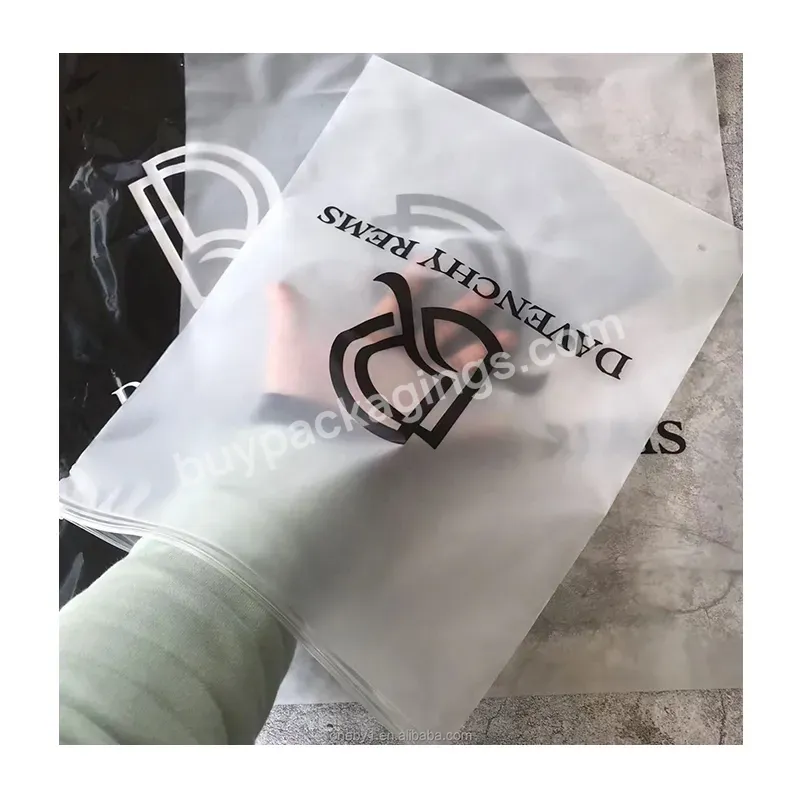Hot Selling Custom Logo Printed Zipper Bag For Pet Clothes Packaging Frosted Transparent Slide Zip Lock Plastic Bag