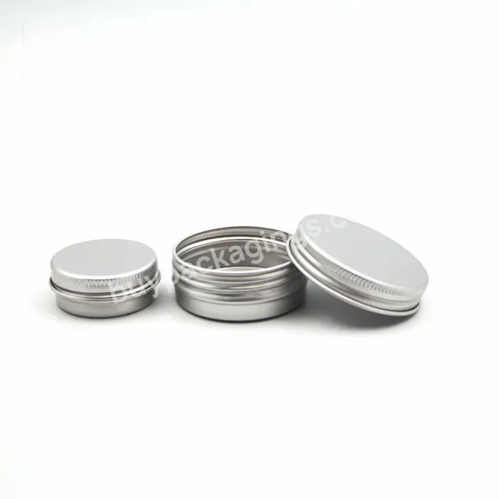 Hot Selling Custom Logo Silver Color Cosmetic Round Jar Lip Balm Container Packaging Aluminum Tin With Screw Top