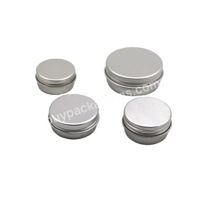 Hot Selling Custom Logo Silver Color Cosmetic Round Jar Lip Balm Container Packaging Aluminum Tin With Screw Top