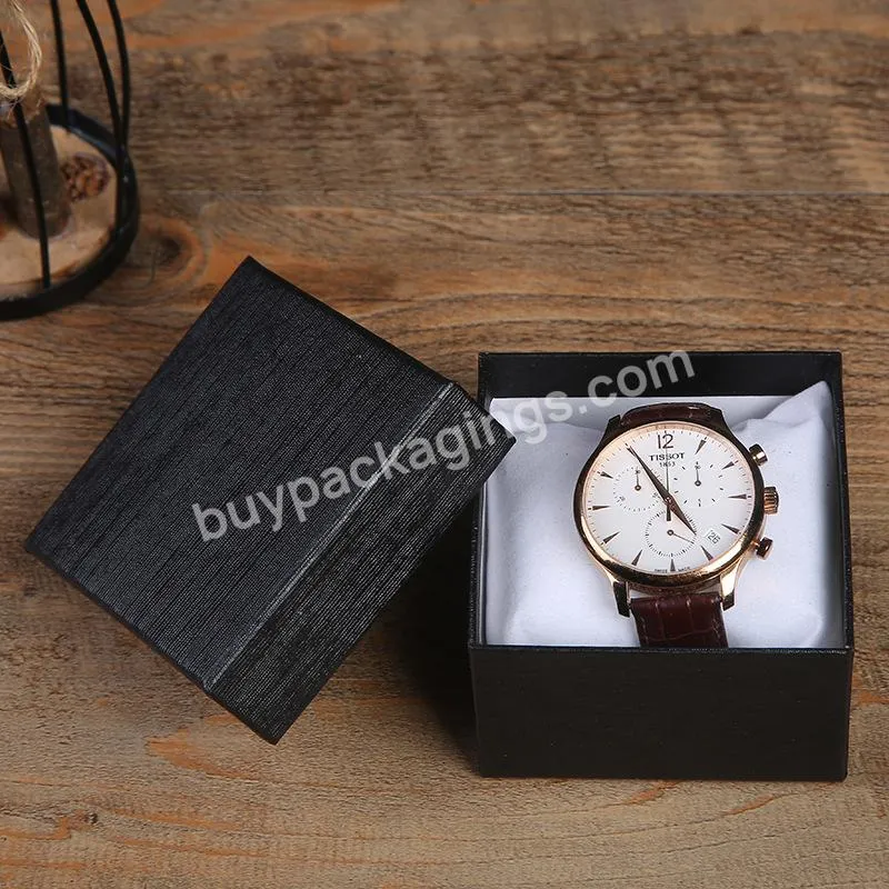 Hot Selling Custom Logo Watch Case Wholesale Single Cardboard Display Square Gift Package Watch Box With Soft Insert