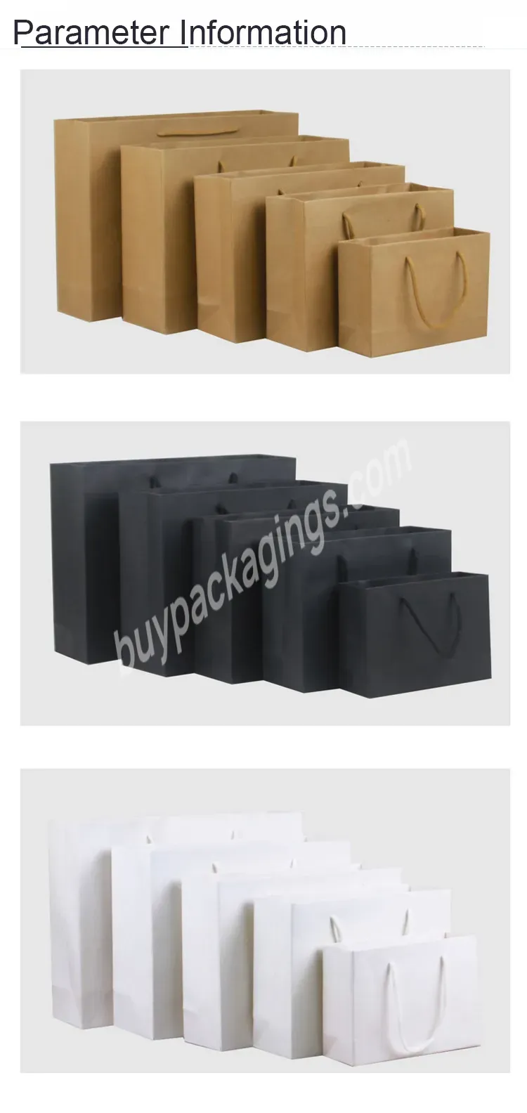 Hot Selling Custom Paper Bags With Your Own Logo Chinese Professional Manufacture Supplies Ivory Board Paper Bags