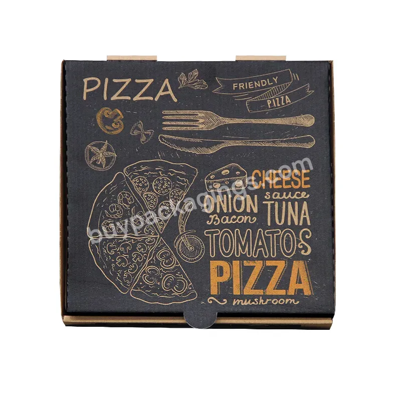 Hot Selling Custom Pizza Pizza Packaging Box Custom Logo Printed Mail Box Black