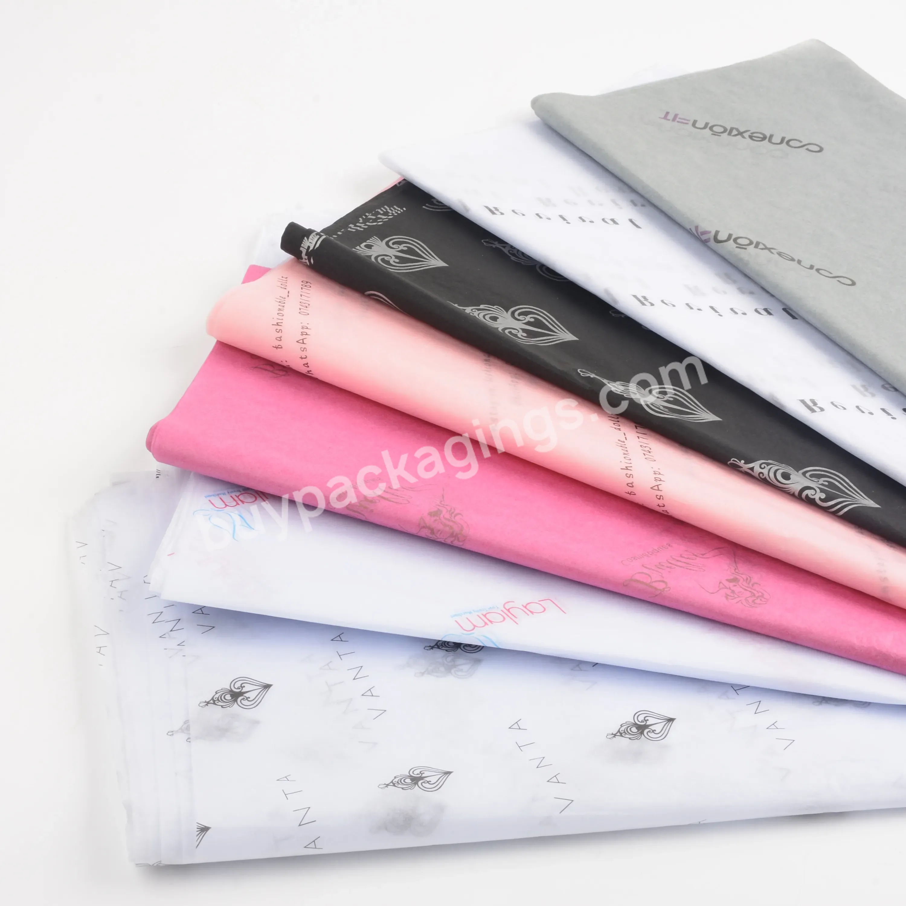 Hot Selling Custom Print Logo Tissue Wrapping Paper For Clothes Luxury Custom Gift Wrapper Tissue Paper Color For Bag