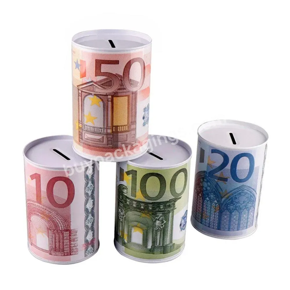 Hot Selling Custom Printed Metal Tin Money Box Tin Can Coin Money Saving Tin Bank For Kids