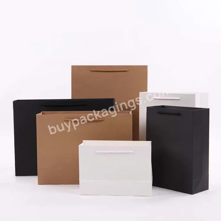 Hot Selling Custom Printed Your Own Logo White Brown Kraft Gift Craft Shopping Paper Bag With Handles