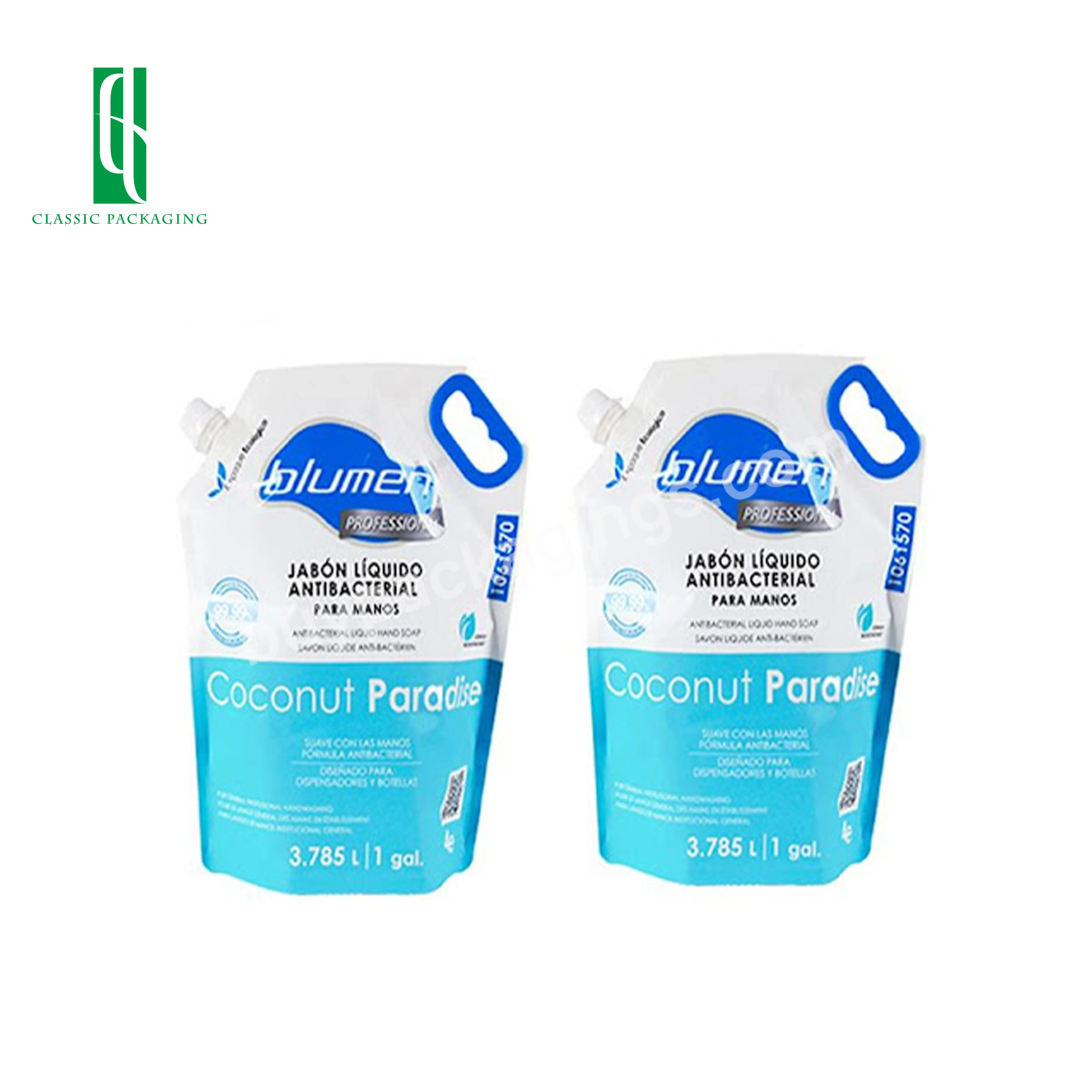 Hot Selling Disposable Customized Dispensing Spout Bag Eco Friendly Detergent Liquid Packing Bag