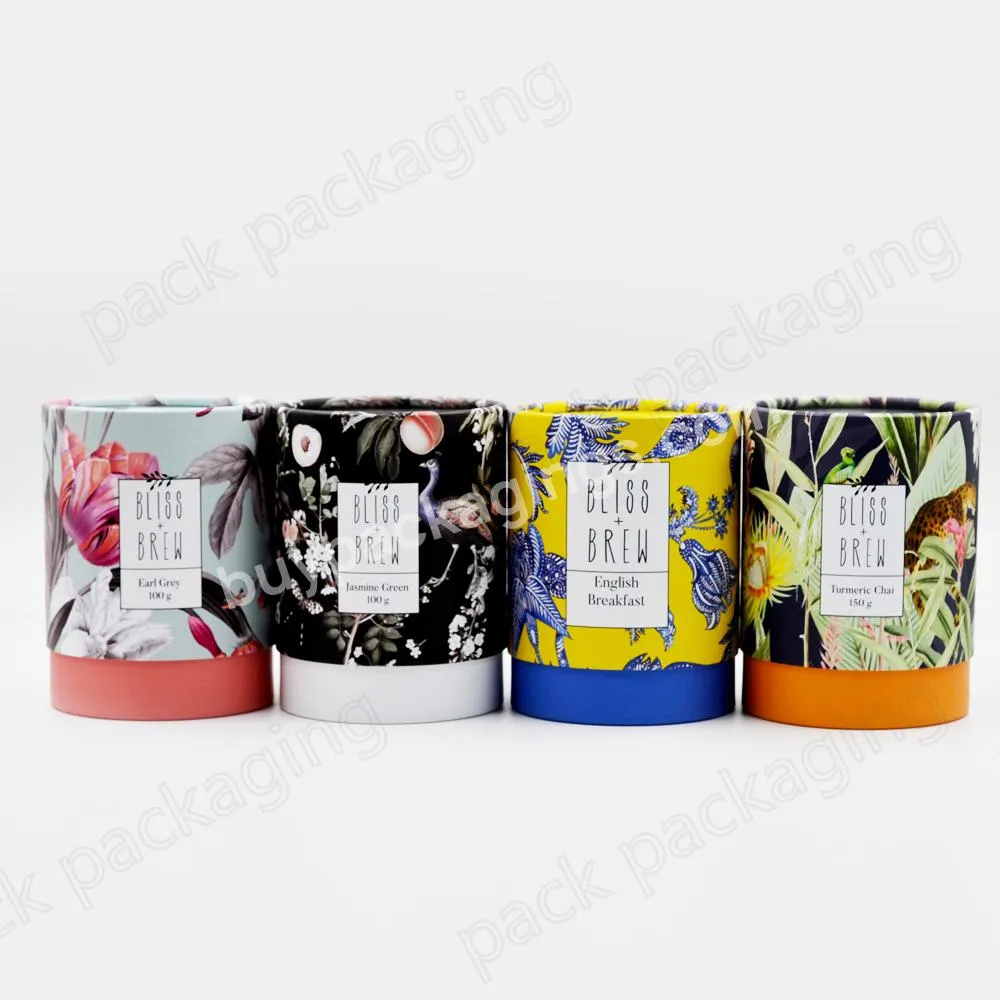 Hot Selling Eco-friendly Food Grade Cardboard Customized Logo Loose Leaf Tea Powder Chocolate Tube Packaging