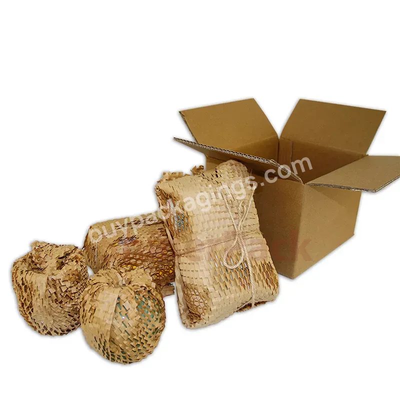 Hot Selling Eco Friendly Packaging Reusable Compostable Recyclable Secure Healthy Honeycomb Paper Wrap Roll