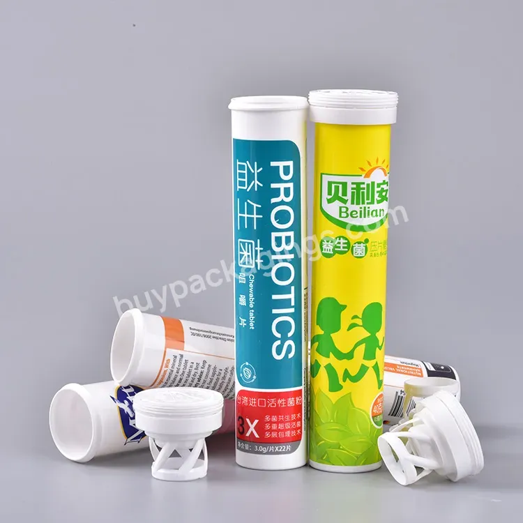 Hot Selling Effervescent Tablet Tube Vc Vitamin Probiotic Supplement Bottle Universal Plastic Bottle With Desiccant