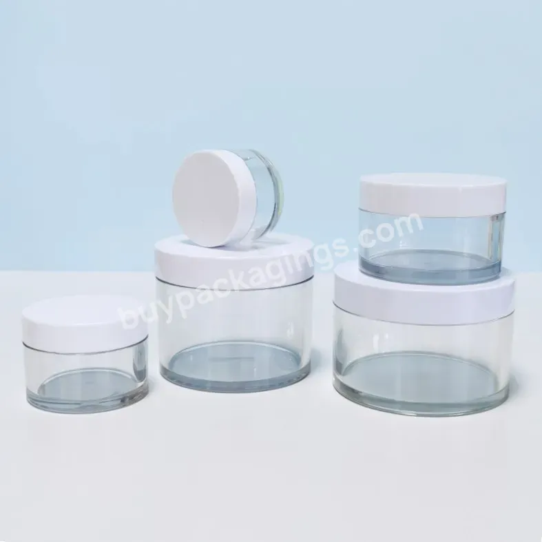 Hot Selling Empty Cosmetic Containers 2oz 4oz 8oz 10oz Thick Wall Hard Clear Pet Plastic Cream Jar