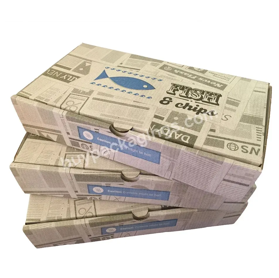 Hot Selling European Paper Fish And Chips Packaging Carton Fish And Chips Takeaway Food Carton