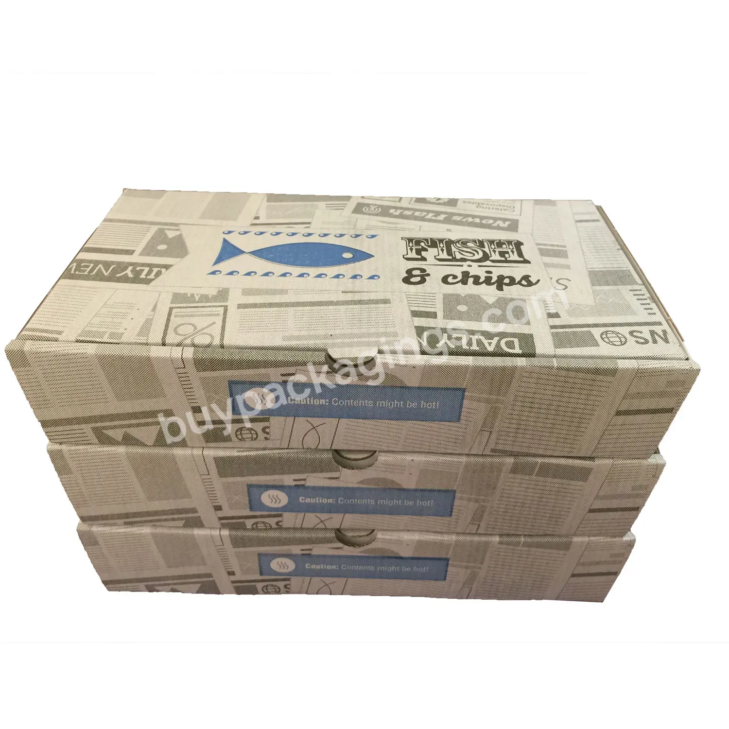 Hot Selling European Paper Fish And Chips Packaging Carton Fish And Chips Takeaway Food Carton