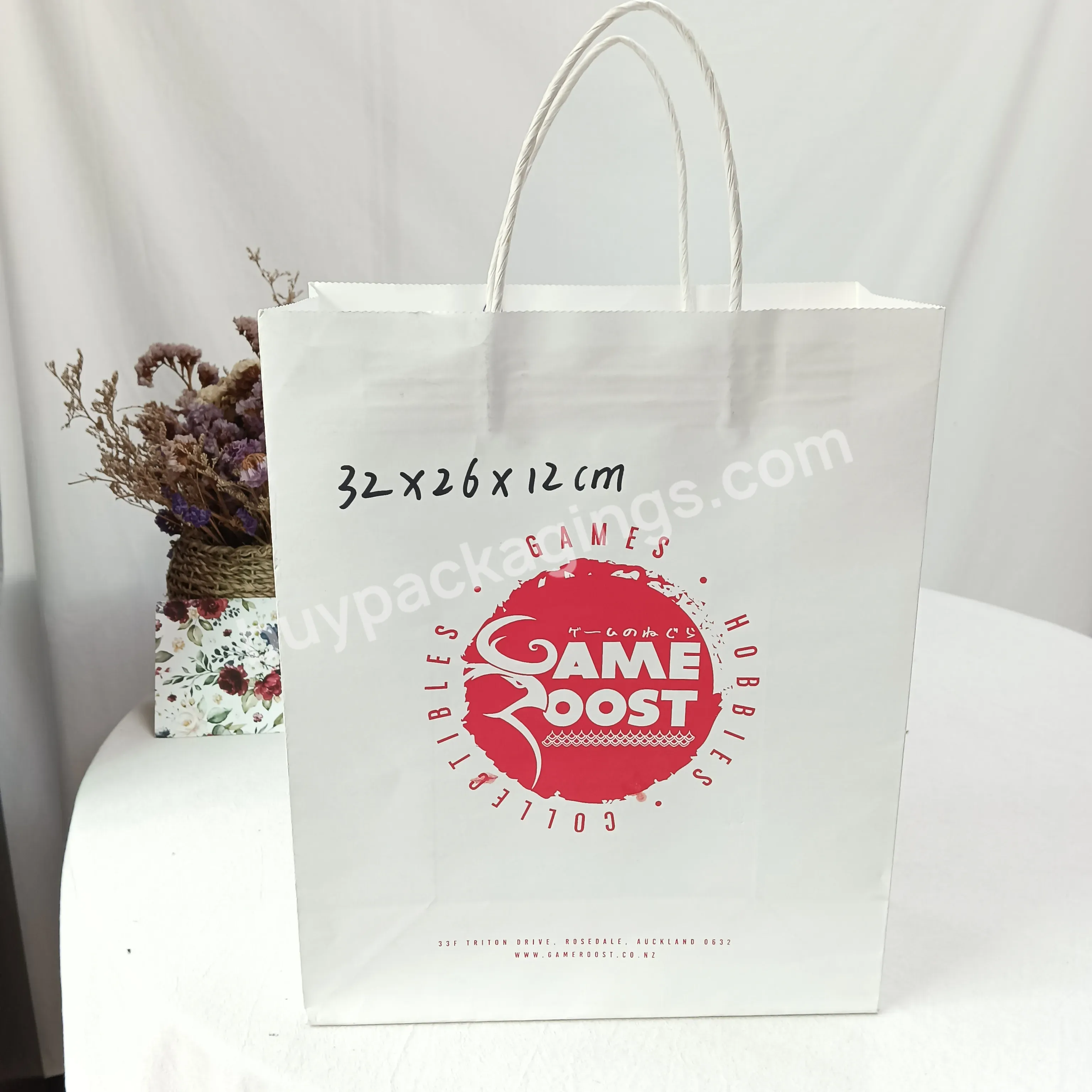 Hot Selling Fast Food Package Tote Bags Grade Take Away Food White Kraft Handle Paper Bags For Restaurant
