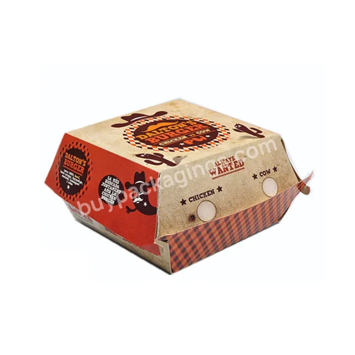 Hot Selling Food Box Package Burger Wholesalers Box Use For Food Hamburger Box Packaging
