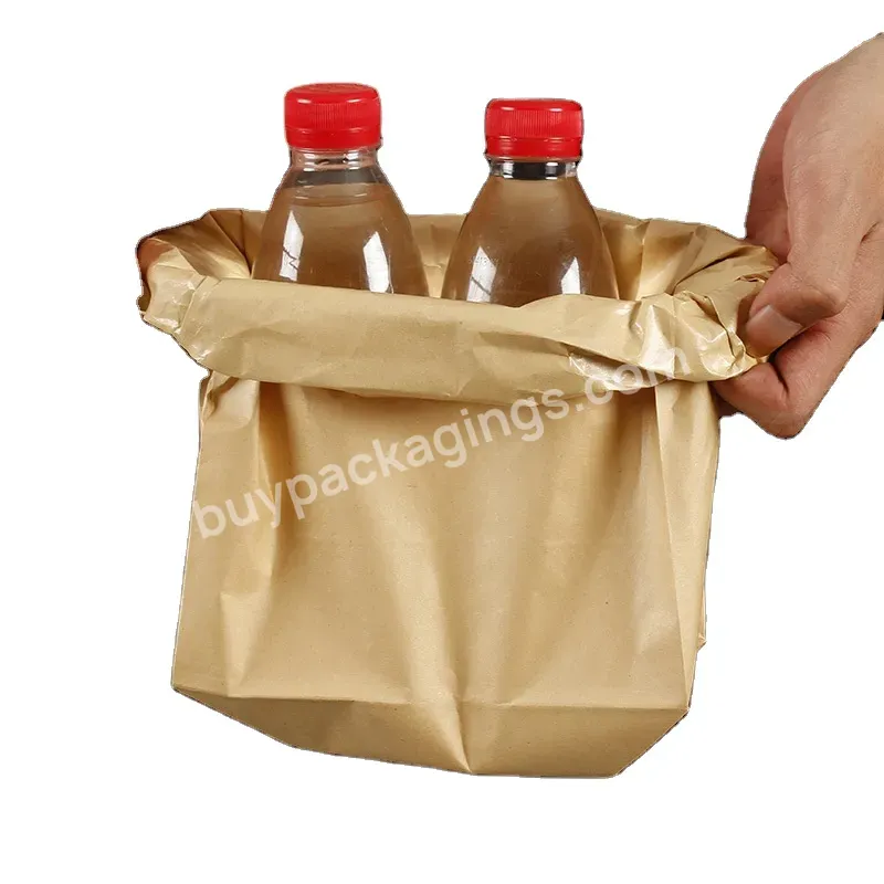 Hot Selling Food Packaging Take-away Greaseproof Bags Custom Square Base Kraft Paper Bags