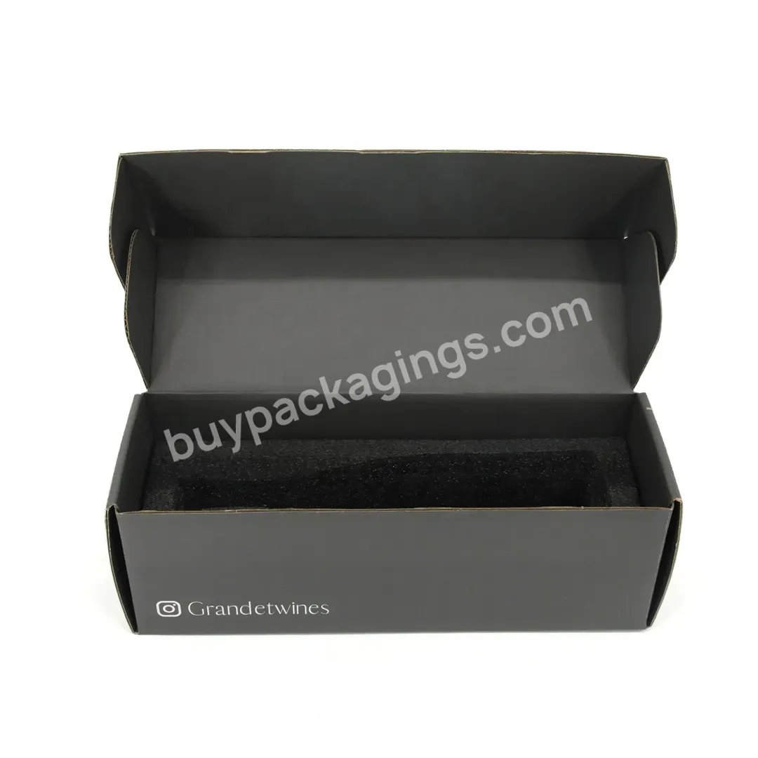 Hot Selling Free Custom Logo Printing Cosmetic Corrugated Packaging Black Mailer Box Shoes Shipping Box For Clothing And Shoes