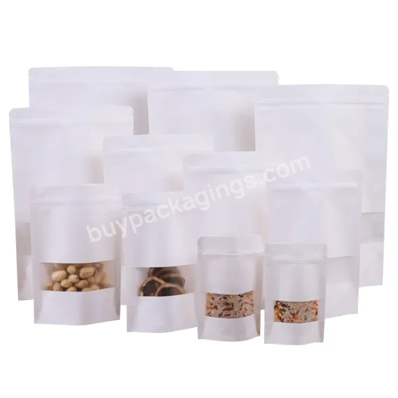 Hot Selling Frosted Window White Kraft Paper Melon Seeds/peanut Nut Packaging Bags