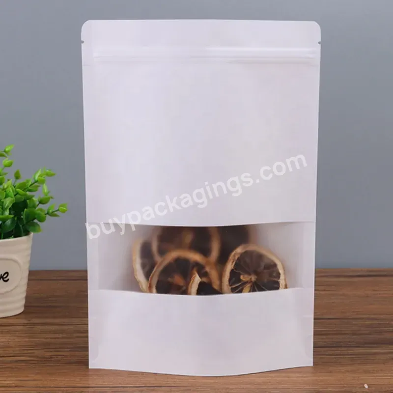 Hot Selling Frosted Window White Kraft Paper Melon Seeds/peanut Nut Packaging Bags