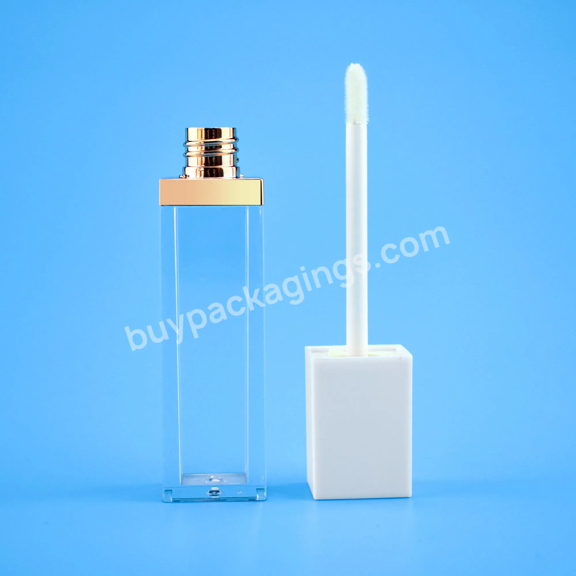 Hot Selling Gold Lid Empty Plastic Lip Gloss Tube Cosmetic Packaging With Custom Logo