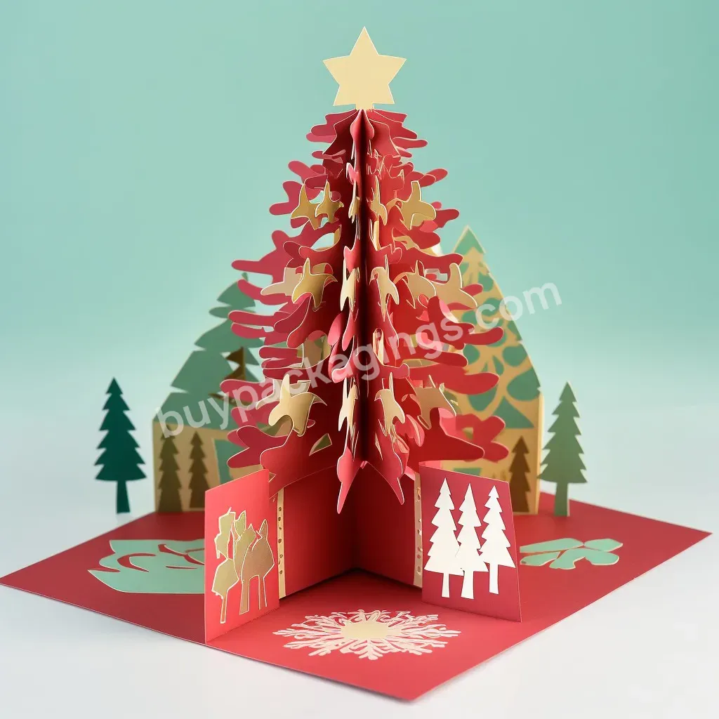 Hot Selling Handmade 3d Pop Up Card Exclusive Christmas Truck Pop-up Ornament For Christmas Greeting Cards