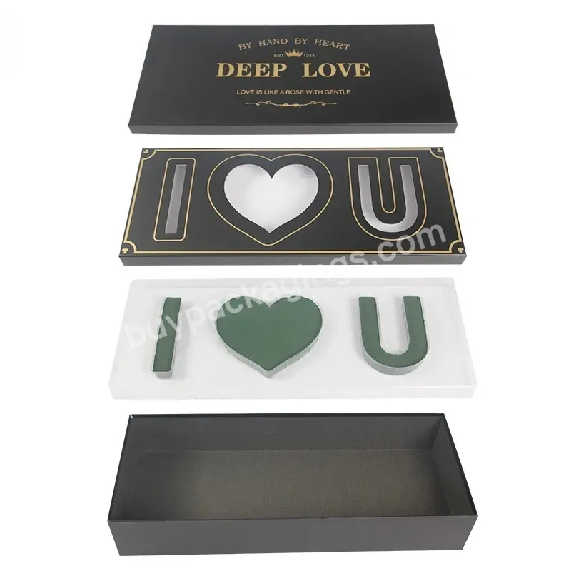 Hot Selling I Love You Gift Box With Clay Flower Rectangle Gift Box For My Girlfriend On Valentine's Day Mother's Day Gift Mom