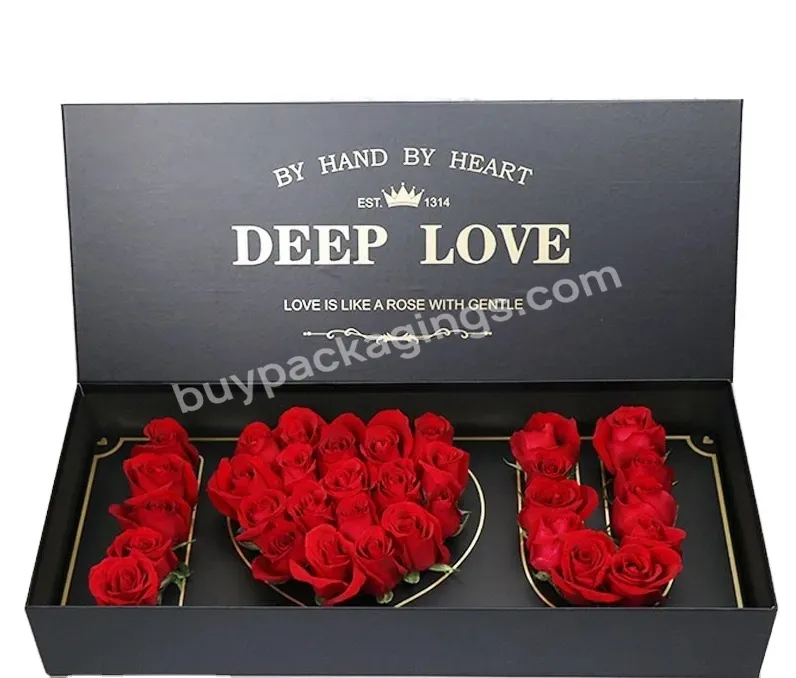 Hot Selling I Love You Gift Box With Clay Flower Rectangle Gift Box For My Girlfriend On Valentine's Day Mother's Day Gift Mom