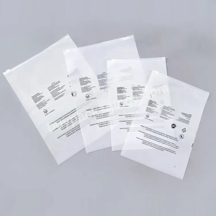 Hot Selling Matte Transparent Pe Zipper Bag Resealable Clothes Packaging Frosted Plastic Ziplock Bag