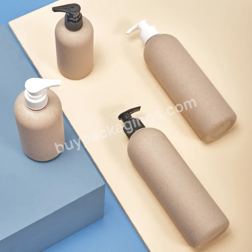 Hot Selling Natural Material Plastic Lotion Pump Bottle Cosmetic Packaging Degradable Wheat Straw Bottle