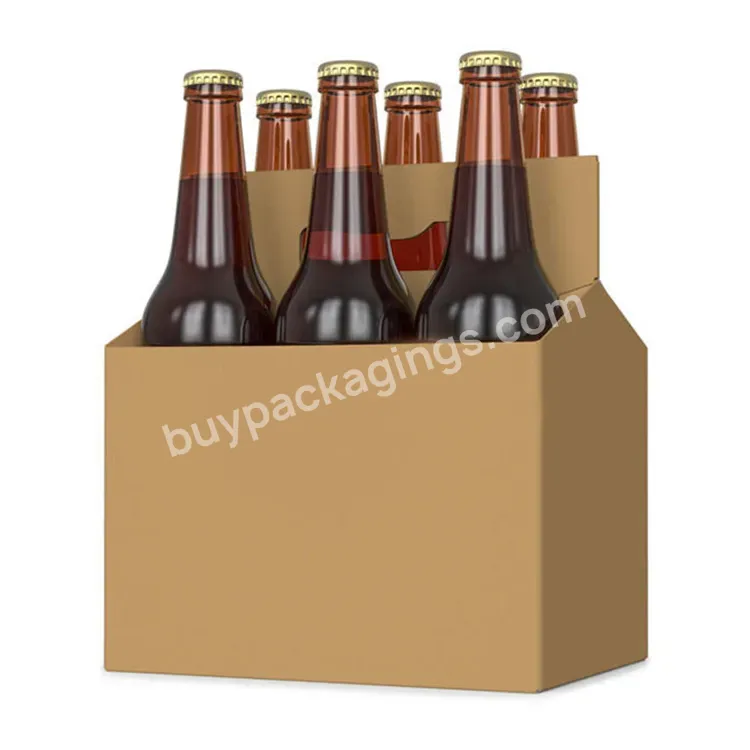 Hot Selling New 6-bottle Red Wine Packaging Box With Hard Beer Beverage Corrugated Cardboard Box Foldable Portable Gift Box