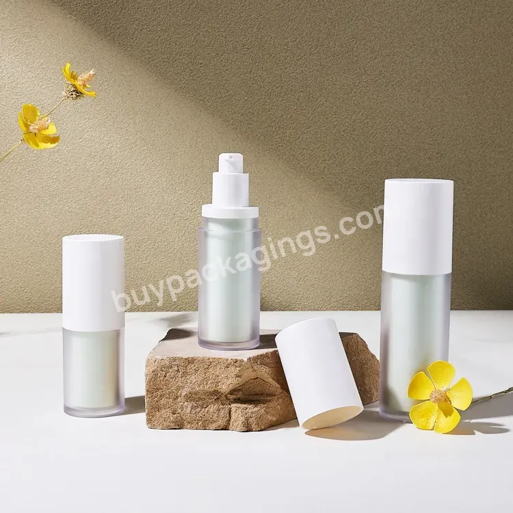 Hot Selling Plastic Airless Pump Bottle 15ml 30ml 50ml Serum Lotion Frosted Luxury Airless Pump Cosmetic Bottles