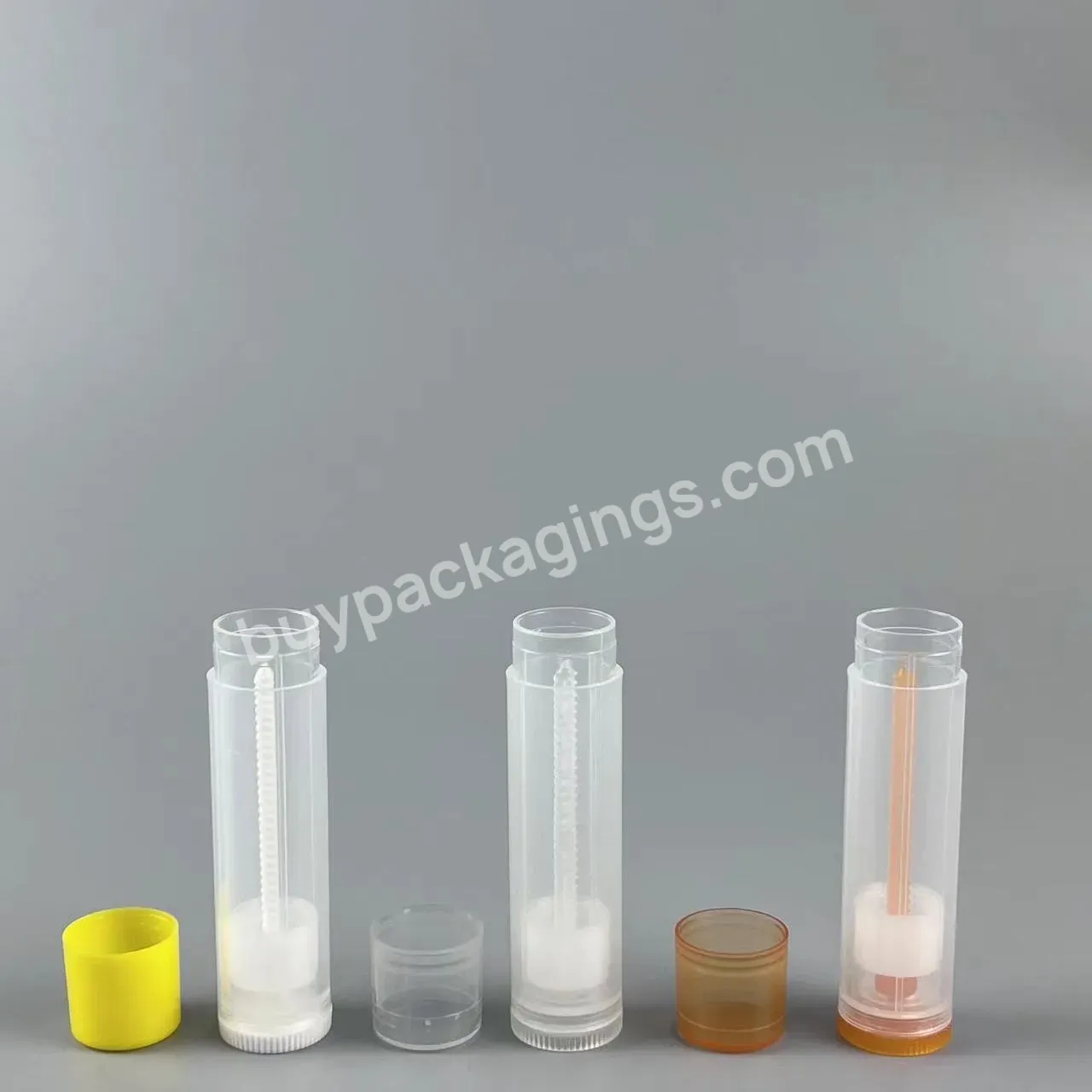 Hot Selling Plastic Empty Cosmetic Packaging Lip Balm Container 4g 5g Colorful Plastic Lipstick Tube Wholesale