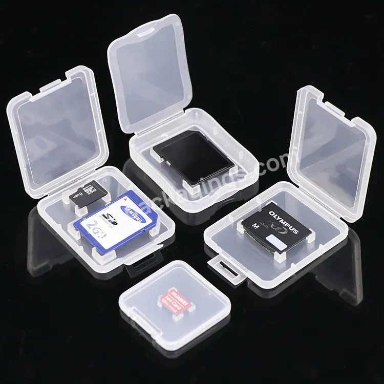 Hot Selling Plastic Transparent 7.5mm Sd Card Box Storage Tf Xqd Pp Case Clear Cf Card Case