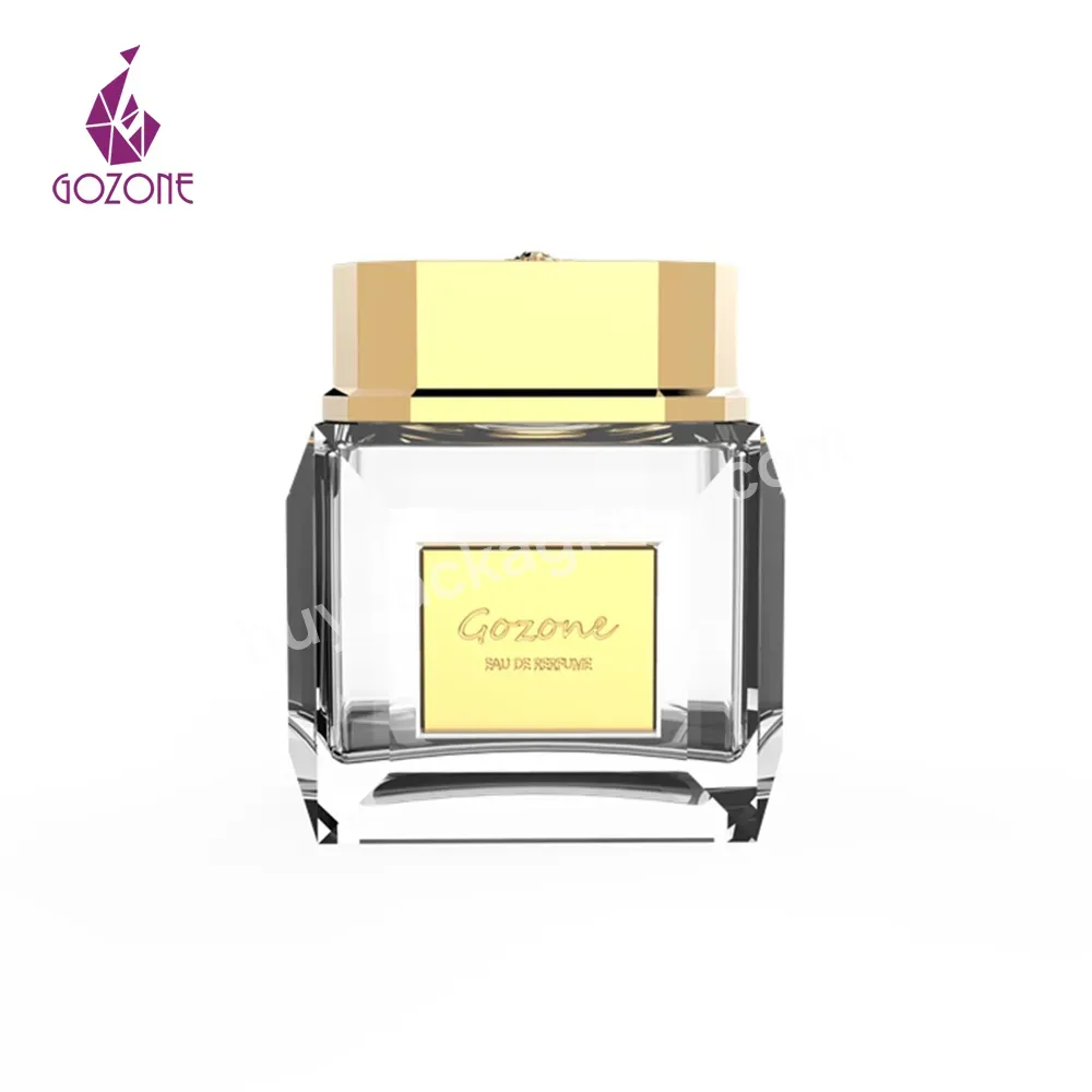 Hot Selling Polished Luxury Oud Arabic Square Glass Jar For Bakhoor