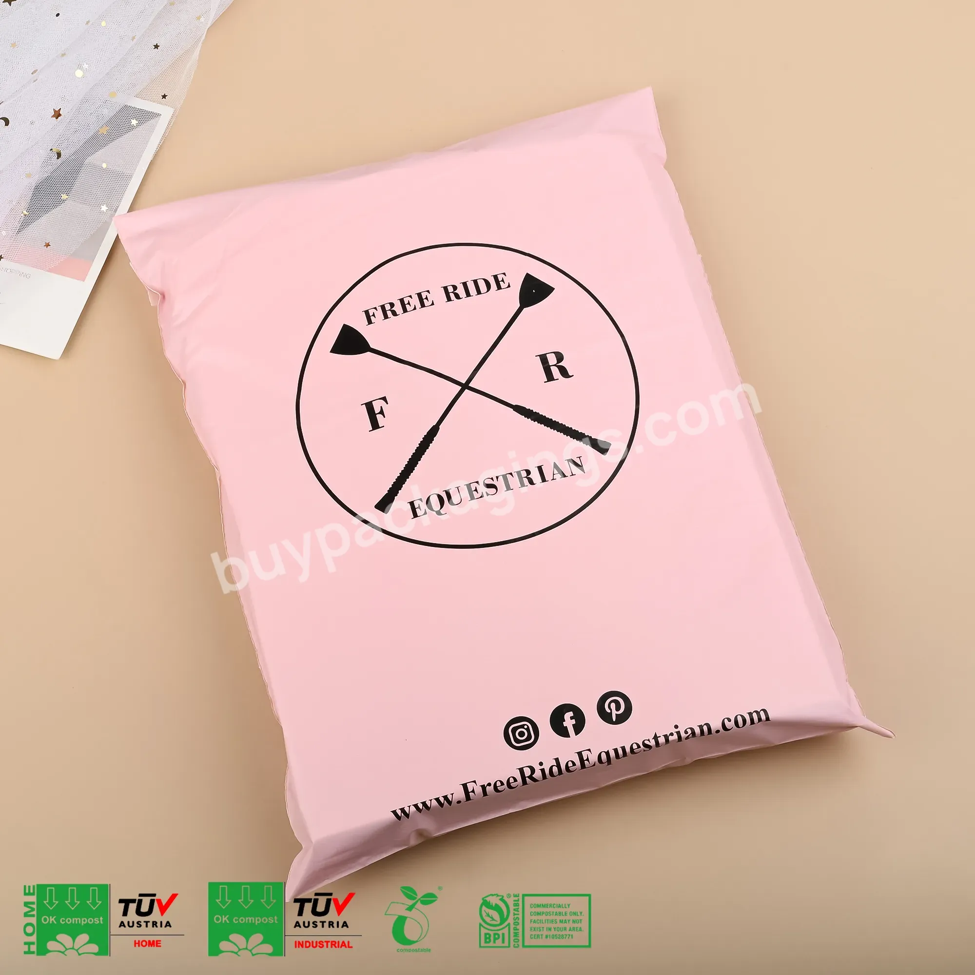 Hot Selling Poly Mailer Custom Strong Adhesive Pink Mailers Tear-proof Mailer Bag Plastic