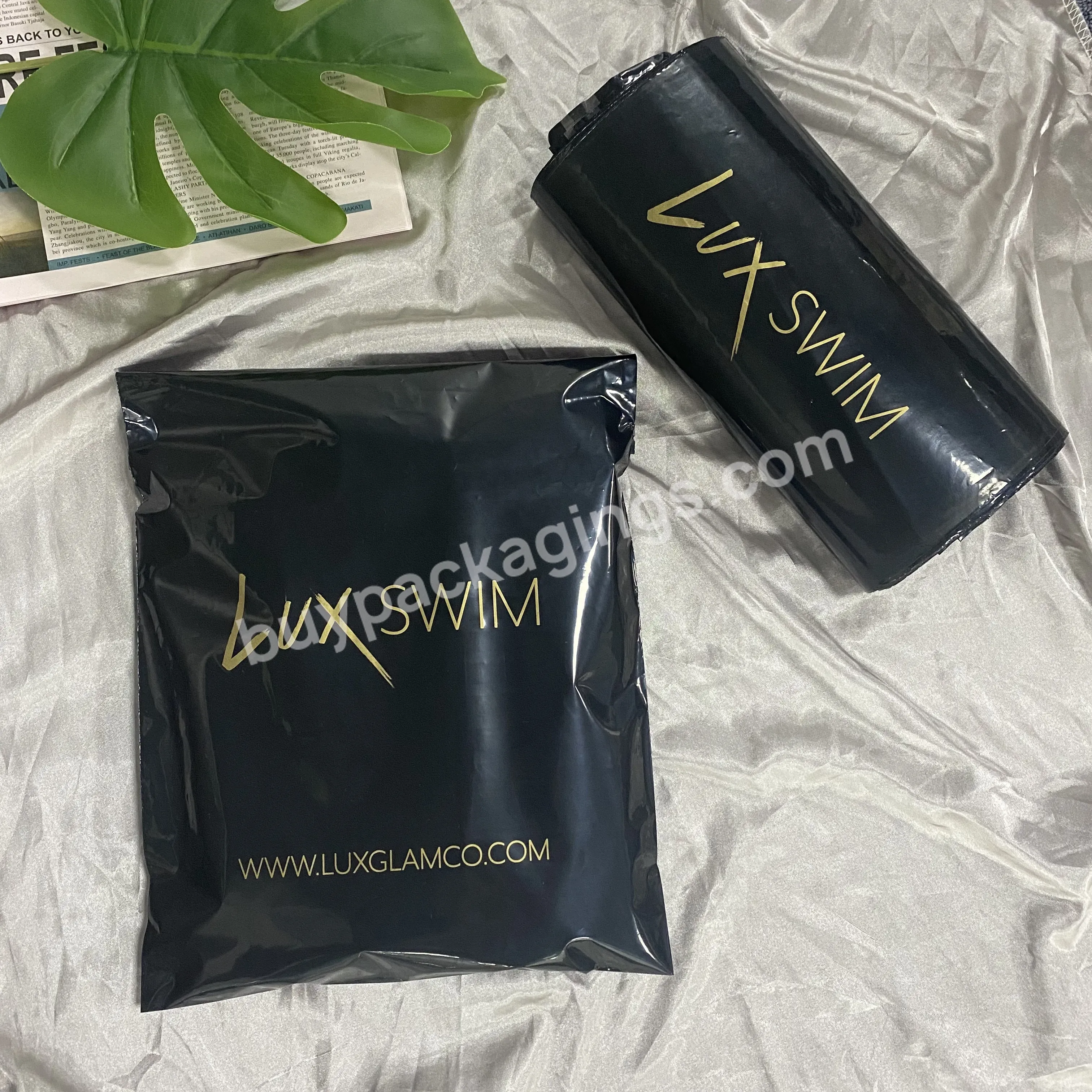 Hot Selling Product Black Mail Poly Bag With Brand Custom Size Logo Print Recyclable Waterproof Luxury Shipping Packaging