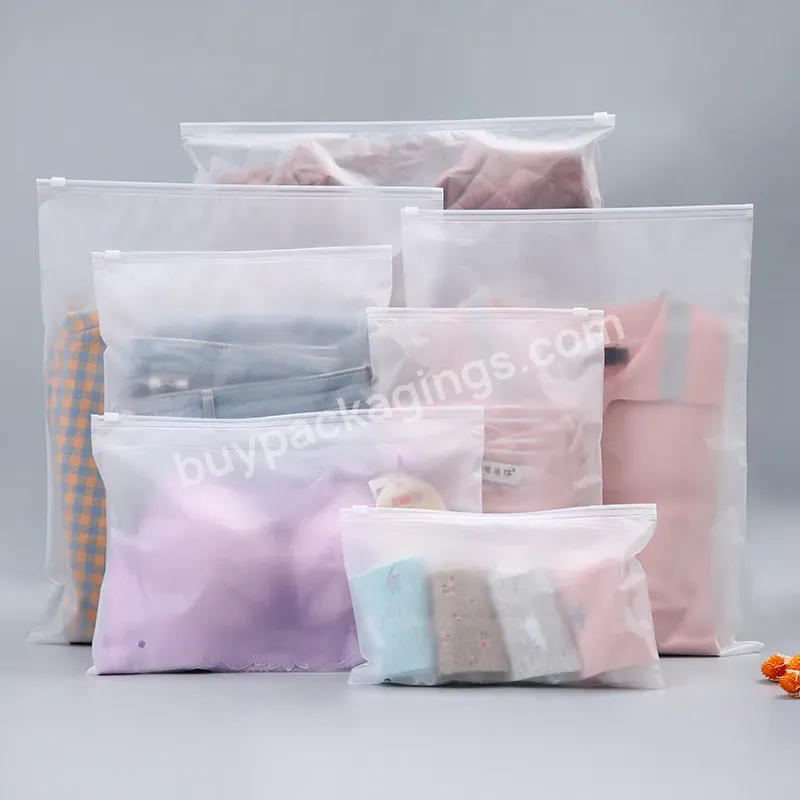 Hot Selling Promotional Waterproof Resealable Clothes Reusable Frosted Packaging Zipper Plastic Bag