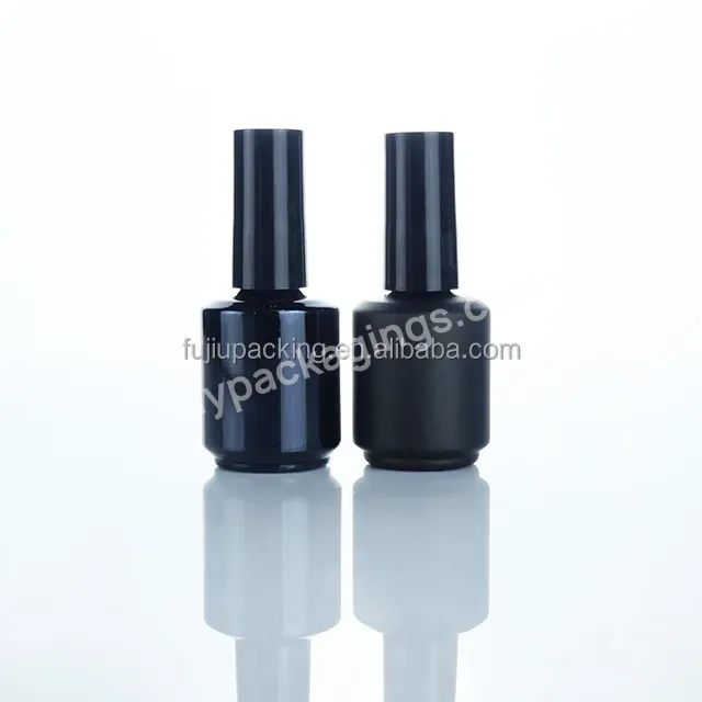 Hot Selling Round Shape 15ml 1/2 Oz Matte Shinny Black Clear Amber White Empty Glass Nail Polish Oil Bottle Wholesale Shiny