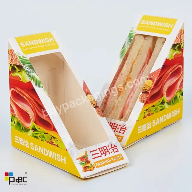 Hot Selling Sandwich Paper Box Kraft White Paper Lunch Box Custom Food Disposable Breakfast Take Out Fast Food Packing Box