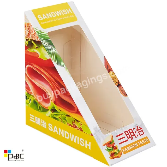 Hot Selling Sandwich Paper Box Kraft White Paper Lunch Box Custom Food Disposable Breakfast Take Out Fast Food Packing Box