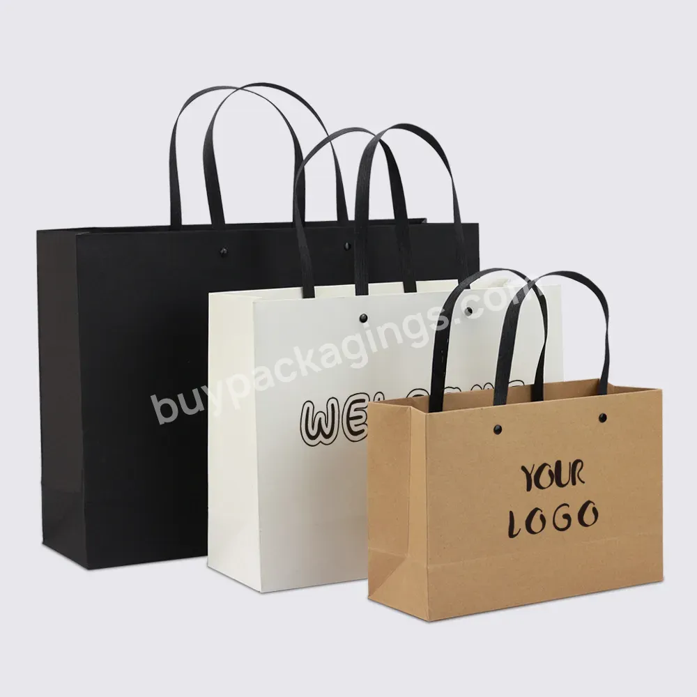 Hot Selling Shopping Paper Bag Christmas Party Pink White Luxury Gift Clothes Underwear Custom Paper Bag With Ribbon Handle