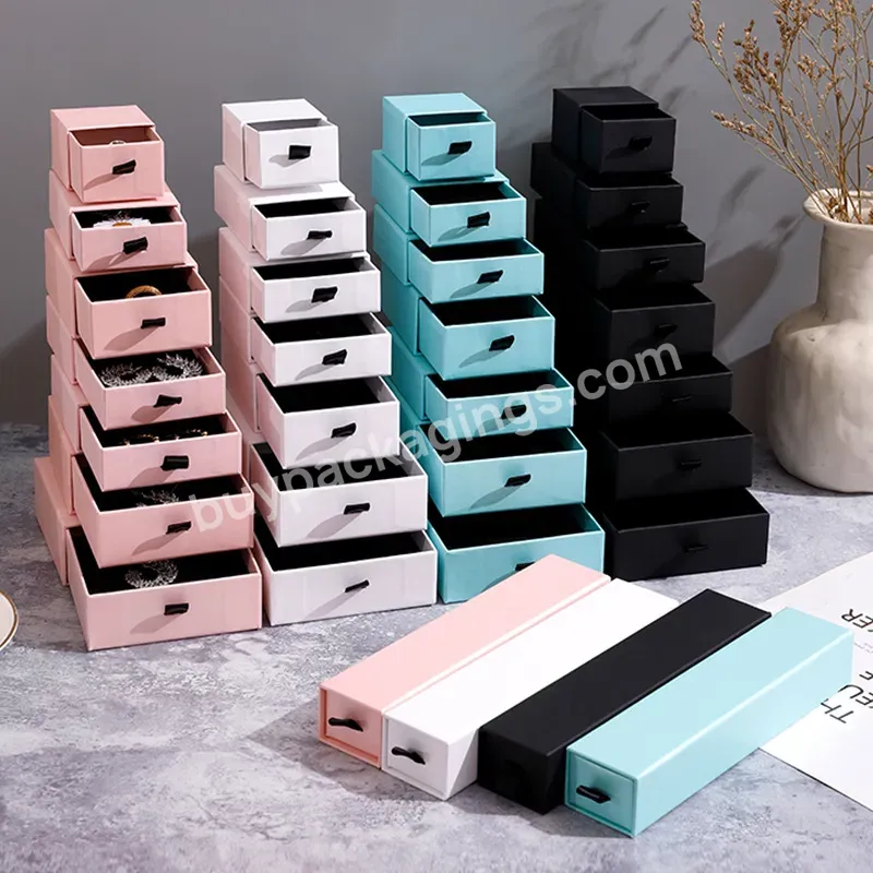 Hot Selling Small Drawer Jewelry Ring Box Can Be Customized Logo Factory Wholesale White Jewelry Box