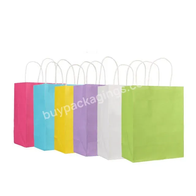 Hot Selling Soft Color Paper Bag With Handles Festival Gift Bag High Quality Shopping Bags Kraft Paper Manufacturer/wholesale