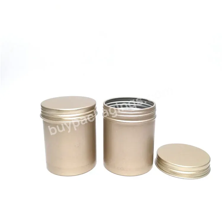 Hot Selling Super September Matte Gold Food Grade Metal Tin Tall Screw Lid Aluminum Tin Can For Storage