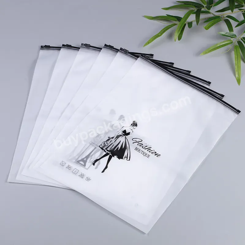 Hot Selling Translucent Plastic Zipper Bag With Printed Logo T-shirt/bikinis Zip Lock Bags Packaging Bags For Clothing