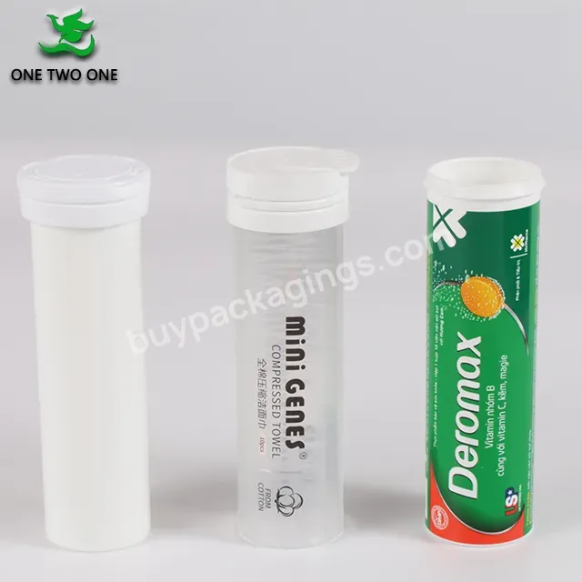 Hot Selling Vitamin C 29*99 Effervescent Tablet Tubes With Spiral Cap Custom Effervescent Tablet Tube With Desiccant Stopper