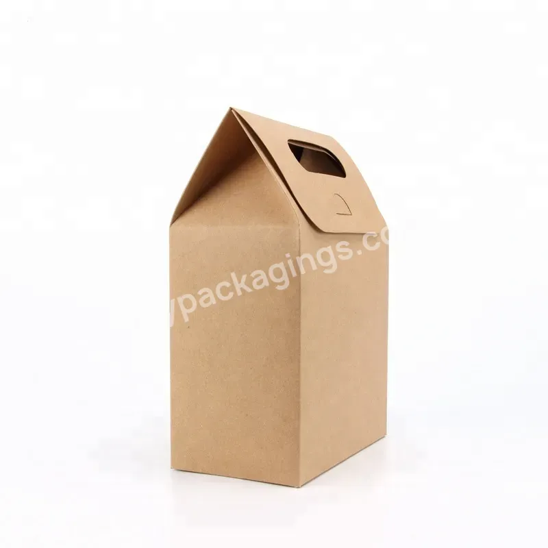 Hot Selling Wholesale Cheap Kraft Take-away Shopping Box Custom Paper Box With Easy Handle