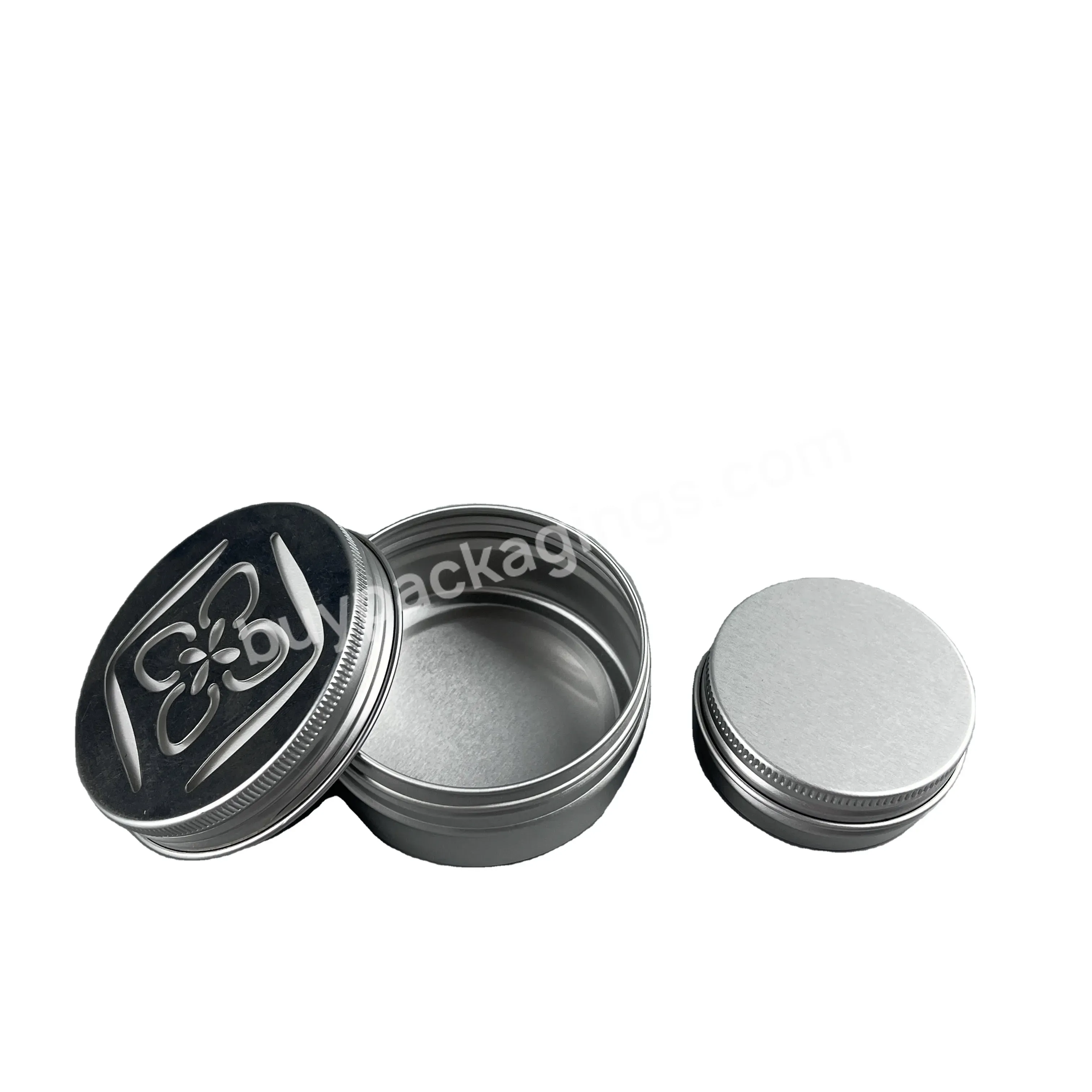 Hot Selling Wholesale Empty Silver Color Cosmetic Jar Aluminum Screw Caps Cosmetic Jar With Rose Pattern Lid