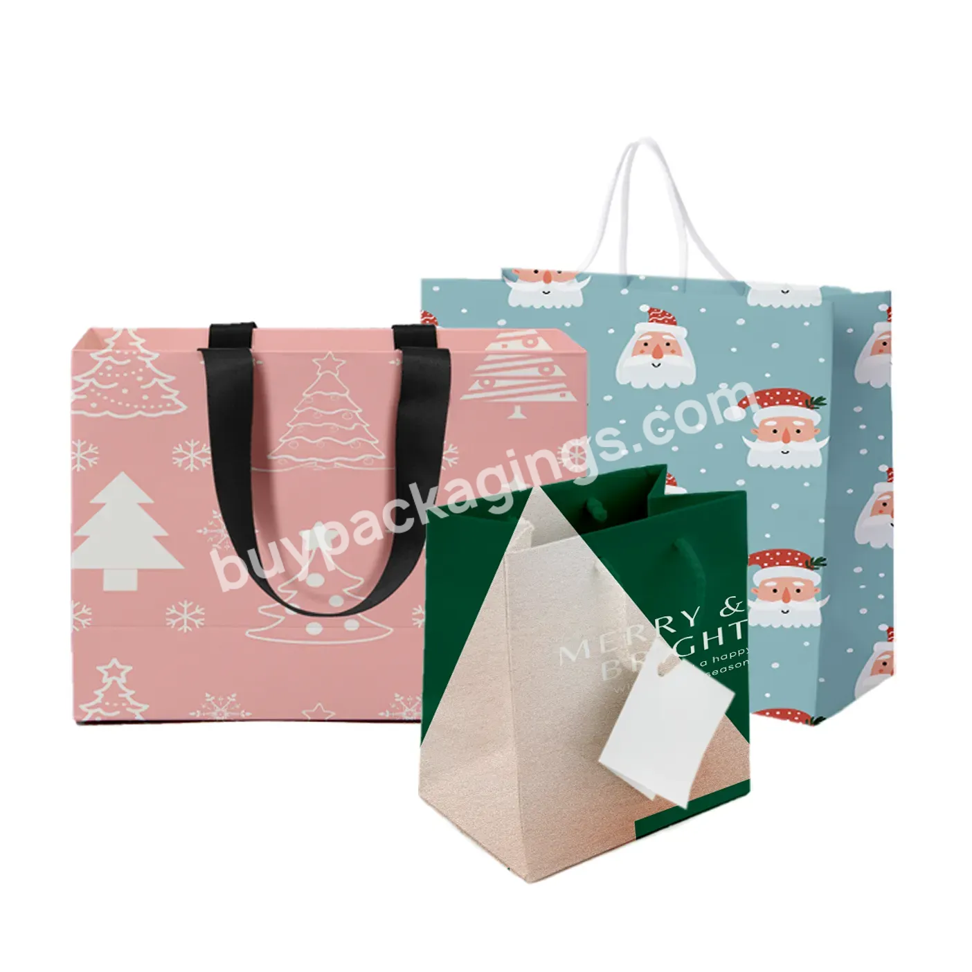 Hot Selling Wholesale Price Disposable Kraft Custom Logo Paper Shopping Bags With Logos Reusable Foldable