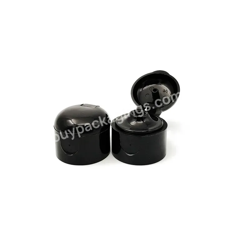 Hot Shiny Black Flip Top Cap With Dome Lid 24/410