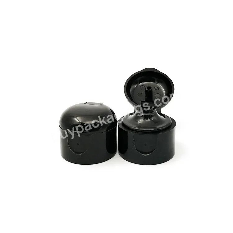 Hot Shiny Black Flip Top Cap With Dome Lid 24/410